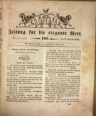 Zeitung für die elegante Welt Freitag 27. August 1830