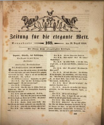 Zeitung für die elegante Welt Samstag 28. August 1830