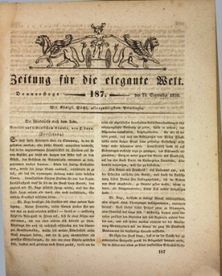 Zeitung für die elegante Welt Donnerstag 23. September 1830