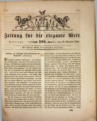 Zeitung für die elegante Welt Freitag 24. September 1830