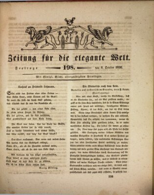 Zeitung für die elegante Welt Freitag 8. Oktober 1830