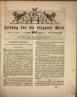 Zeitung für die elegante Welt Freitag 15. Oktober 1830