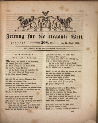 Zeitung für die elegante Welt Freitag 22. Oktober 1830