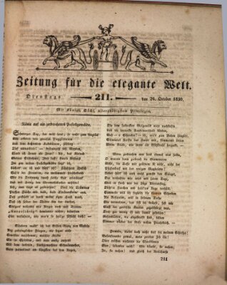 Zeitung für die elegante Welt Dienstag 26. Oktober 1830