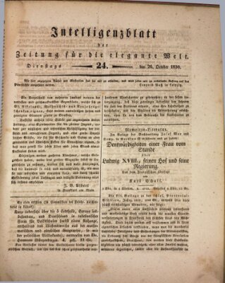 Zeitung für die elegante Welt Dienstag 26. Oktober 1830