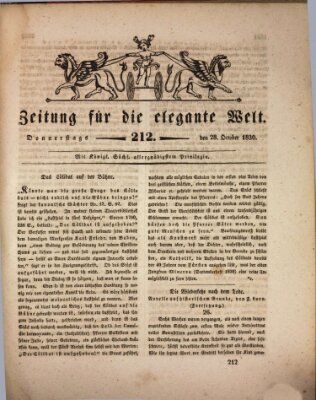 Zeitung für die elegante Welt Donnerstag 28. Oktober 1830