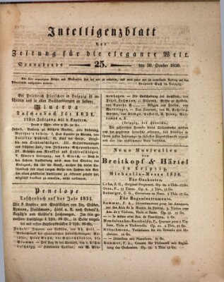 Zeitung für die elegante Welt Samstag 30. Oktober 1830