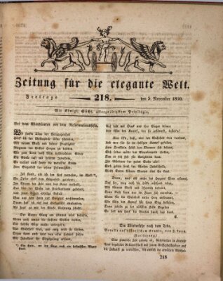 Zeitung für die elegante Welt Freitag 5. November 1830