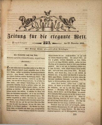 Zeitung für die elegante Welt Freitag 12. November 1830