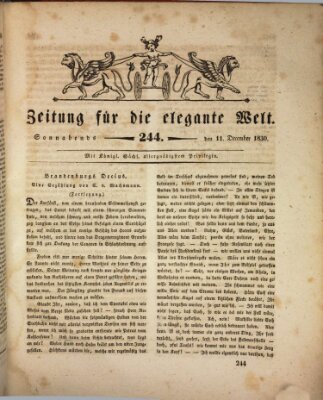 Zeitung für die elegante Welt Samstag 11. Dezember 1830