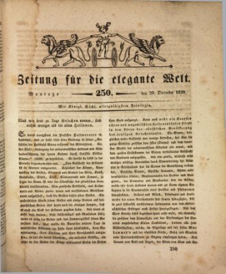 Zeitung für die elegante Welt Montag 20. Dezember 1830