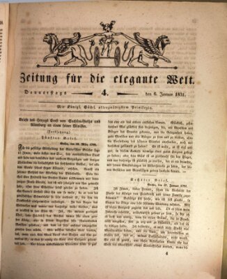 Zeitung für die elegante Welt Donnerstag 6. Januar 1831