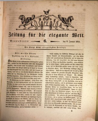 Zeitung für die elegante Welt Samstag 8. Januar 1831