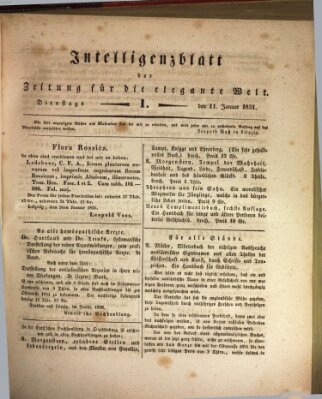 Zeitung für die elegante Welt Dienstag 11. Januar 1831