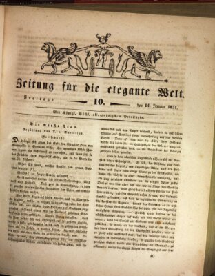 Zeitung für die elegante Welt Freitag 14. Januar 1831