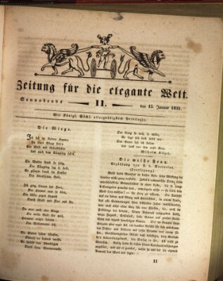 Zeitung für die elegante Welt Samstag 15. Januar 1831