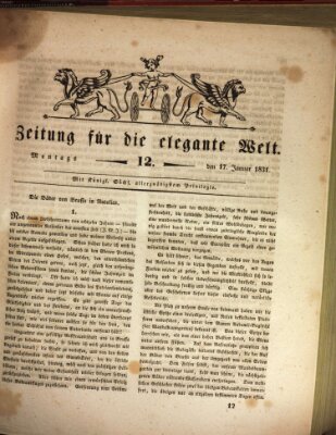 Zeitung für die elegante Welt Montag 17. Januar 1831