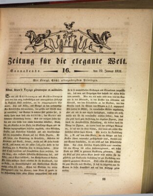 Zeitung für die elegante Welt Samstag 22. Januar 1831