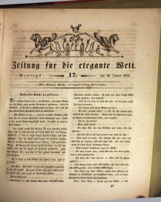 Zeitung für die elegante Welt Montag 24. Januar 1831