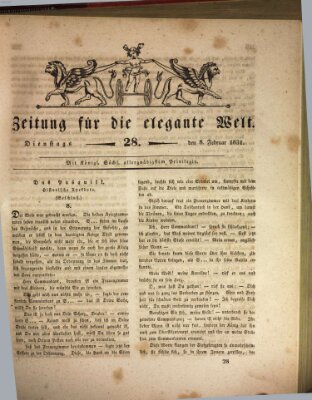 Zeitung für die elegante Welt Dienstag 8. Februar 1831