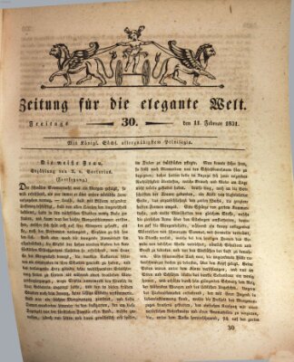 Zeitung für die elegante Welt Freitag 11. Februar 1831