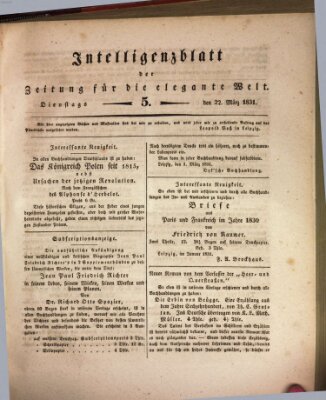 Zeitung für die elegante Welt Dienstag 22. März 1831