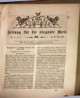 Zeitung für die elegante Welt Montag 28. März 1831