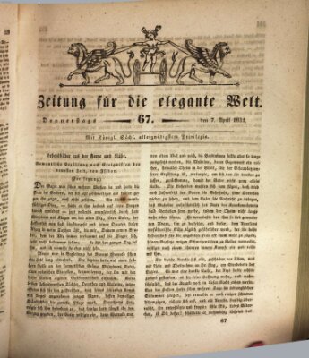 Zeitung für die elegante Welt Donnerstag 7. April 1831