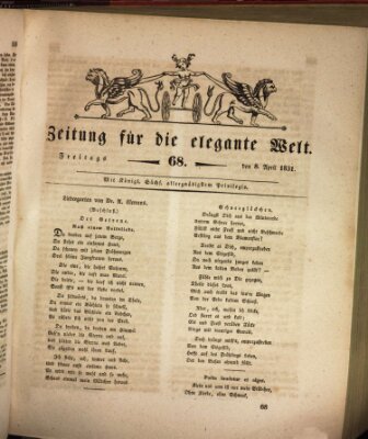 Zeitung für die elegante Welt Freitag 8. April 1831