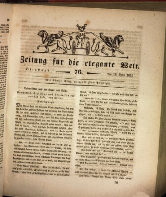 Zeitung für die elegante Welt Dienstag 19. April 1831