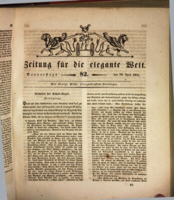 Zeitung für die elegante Welt Donnerstag 28. April 1831