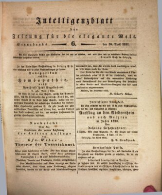 Zeitung für die elegante Welt Samstag 30. April 1831