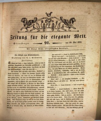 Zeitung für die elegante Welt Dienstag 10. Mai 1831
