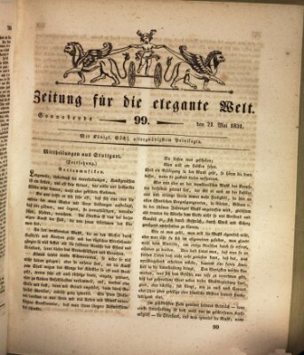 Zeitung für die elegante Welt Samstag 21. Mai 1831