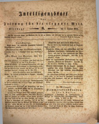 Zeitung für die elegante Welt Dienstag 7. Juni 1831