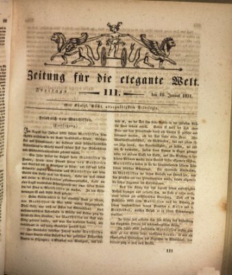 Zeitung für die elegante Welt Freitag 10. Juni 1831