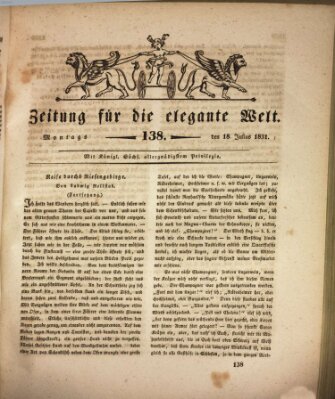 Zeitung für die elegante Welt Montag 18. Juli 1831