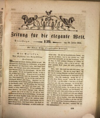 Zeitung für die elegante Welt Dienstag 19. Juli 1831