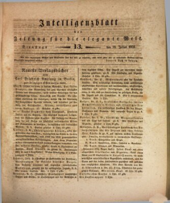 Zeitung für die elegante Welt Dienstag 26. Juli 1831