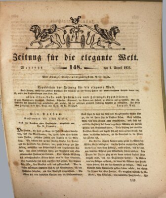 Zeitung für die elegante Welt Montag 1. August 1831