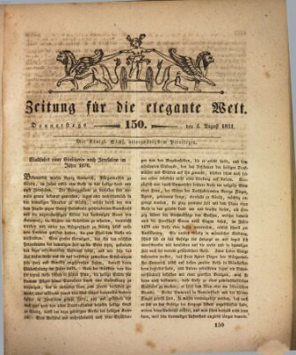 Zeitung für die elegante Welt Donnerstag 4. August 1831