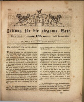 Zeitung für die elegante Welt Montag 26. September 1831