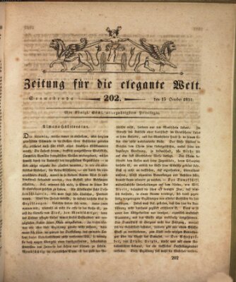 Zeitung für die elegante Welt Samstag 15. Oktober 1831