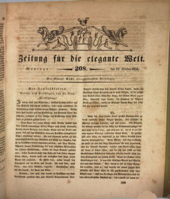 Zeitung für die elegante Welt Montag 24. Oktober 1831