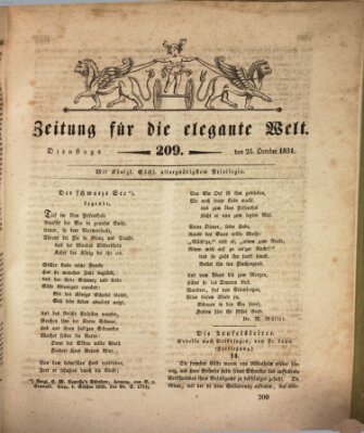 Zeitung für die elegante Welt Dienstag 25. Oktober 1831