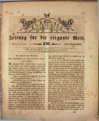 Zeitung für die elegante Welt Freitag 2. Dezember 1831