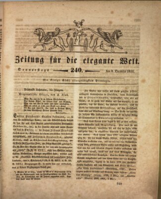 Zeitung für die elegante Welt Donnerstag 8. Dezember 1831