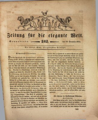 Zeitung für die elegante Welt Samstag 10. Dezember 1831