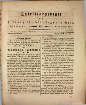 Zeitung für die elegante Welt Samstag 10. Dezember 1831