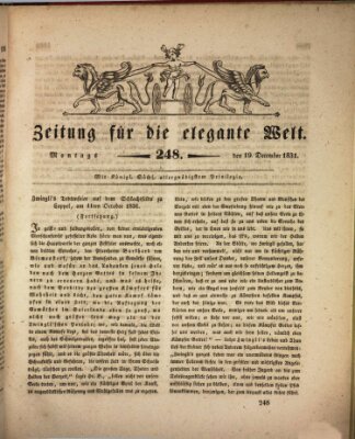 Zeitung für die elegante Welt Montag 19. Dezember 1831